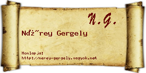 Nérey Gergely névjegykártya